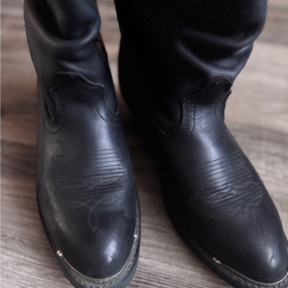 Classic Black Leather Cowboy Boots Shyanne - Picture 3 of 8